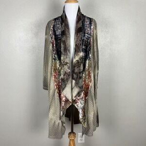 Kamana Cardigan Womens L Open Floral Velvet Burnout Forest Fairy Boho Festival